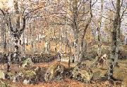 Camille Pissarro There are rock scenery painting